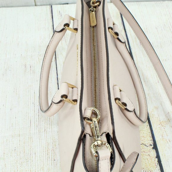 Michael Kors Tan Leather Studded Top Handles Sling Satchel Handbag - Picture 7 of 11